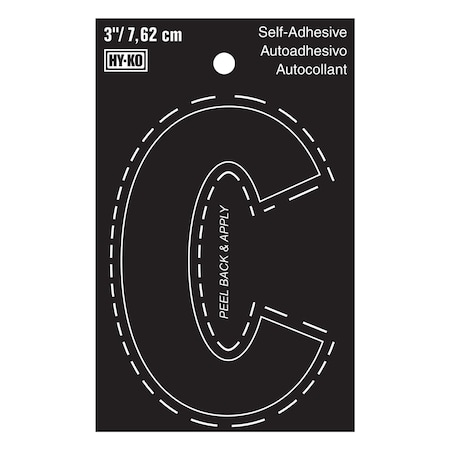 Hy-Ko 3In Black Vinyl Letter C, 10PK A30413